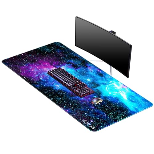 Mydours 1100 x 500mm Gaming Mauspad XXL, Mauspad mit Rutschfester Gummiboden und Glatter Webstoff, Verbessert Präzision und Geschwindigkeit, Mauspad für Maus und Tastatur (Universum) von Mydours