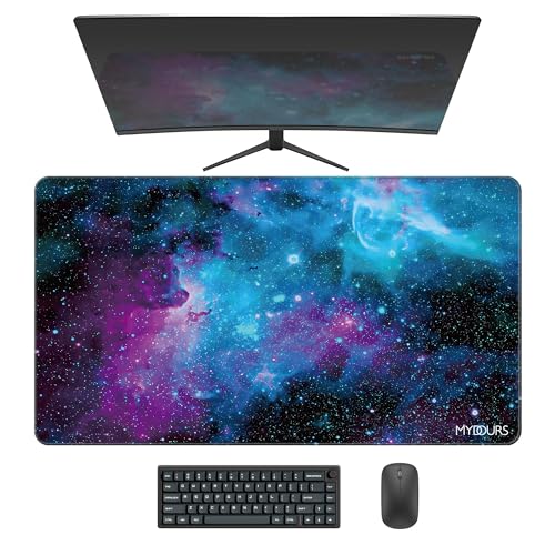 Mydours Gaming Mauspad 900 x 500 mm, Gaming Mauspad XXL, Mauspad mit Rutschfester Gummiboden und glatter Webstoff, Gaming Mauspad für Maus und Tastatur (Universum) von Mydours