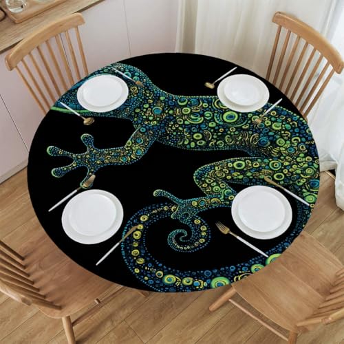 Myfsucce Wasserdichte und schmutzabweisende, elastische runde Tischdecke, Chamelon-Motiv, passend für 101,6–111,8 cm große Tische, Outdoor-Tischdecke, abwischbar und maschinenwaschbar Myfsucce Wasserdichte und schmutzabweisende, elastische runde Tischdecke, Chamelon-Motiv, passend für 101,6–111,8 cm große Tische, Outdoor-Tischdecke, abwischbar und maschinenwaschbar von Myfsucce