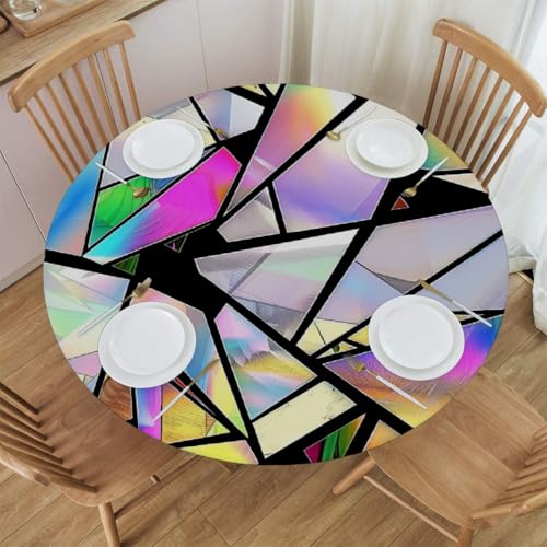 Myfsucce Wasserdichte und schmutzabweisende, elastische runde Tischdecke, geometrisch, passend für 101,6–111,8 cm große Tische, Outdoor-Tischdecke, abwischbar und maschinenwaschbar Myfsucce Wasserdichte und schmutzabweisende, elastische runde Tischdecke, geometrisch, passend für 101,6–111,8 cm große Tische, Outdoor-Tischdecke, abwischbar und maschinenwaschbar von Myfsucce