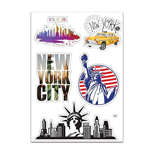 Mygoodprice A4 Stickerbogen New York - Selbstklebend, Weiß, Stadtlandschaft, Papier, Zeitgenössisch, Stickerbogen von Mygoodprice