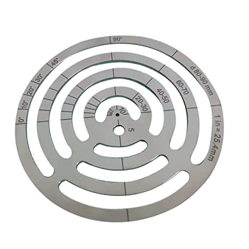 Myingaou Lederschneidewerkzeuge, Eckenlineal, Metall, konzentrische Kreise, Schablone, rund, Leder-Eckenstanzer Myingaou Lederschneidewerkzeuge, Eckenlineal, Metall, konzentrische Kreise, Schablone, rund, Leder-Eckenstanzer von Myingaou