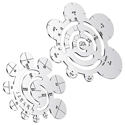Myingaou Set mit 2 runden Lederschneidewerkzeugen, Metall-Eckenschneidelineal, Kreislineal, Lederstanzer, Lederschablonen Myingaou Set mit 2 runden Lederschneidewerkzeugen, Metall-Eckenschneidelineal, Kreislineal, Lederstanzer, Lederschablonen von Myingaou