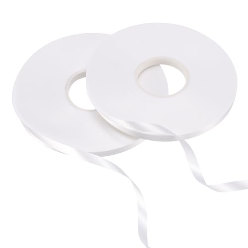 2 Rollen weiße Bänder für Luftballons, 50 m x 0,5 cm, dekoratives gelocktes Band, zum Verpacken von Kunsthandwerk und Geschenken, Dekorieren von Floristenbedarf, Luftballons und Partys von Mynoozi