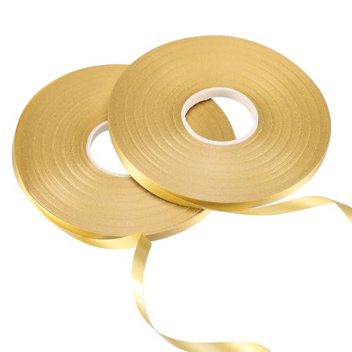 Goldene Bänder für Luftballons, 50 m x 0,5 cm, dekoratives gelocktes Band, zum Verpacken von Kunsthandwerk und Geschenken, Dekorieren von Floristenbedarf, Luftballons und Partys, 2 Rollen Goldene Bänder für Luftballons, 50 m x 0,5 cm, dekoratives gelocktes Band, zum Verpacken von Kunsthandwerk und Geschenken, Dekorieren von Floristenbedarf, Luftballons und Partys, 2 Rollen von Mynoozi