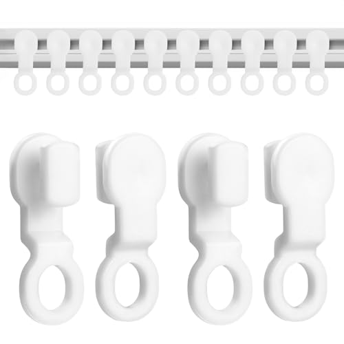 Mynoozi 50 Stck Gardinenhaken Einhängen für Schiene mit 3.5-6mm Igardinenschiene, Gardinenringe Haken, Vorhang Haken für Gardinenschienen oder Gardinenstangen(27mm x 8mm) von Mynoozi