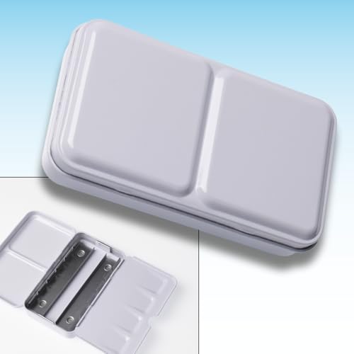 Mypaperworld Empty Watercolour Tin Box Palette Paint Case, Medium with 26 Pieces Half Pans (Weis S) von Mypaperworld