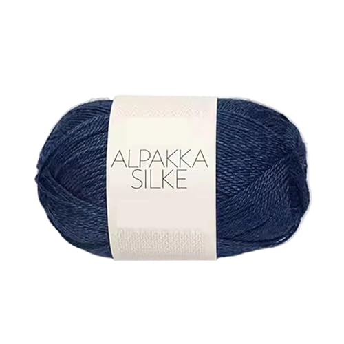 MyrXFb Garn, Häkelgarn, Baumwolle, Wollknäuel, Leinengarn, Alpakka Silke, 70% Baby-Alpaka, 30% Seide, Handstrick- und Häkelgarn for Heimwerkerarbeiten, Pullover, Decken, 50 Gramm, 1 Knäuel(#6063) von MyrXFb