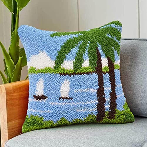 ROCKY&CHAO Myriad Choices Knüpfteppich Zum Selber Knüpf-Sets mit Kissen knüpfen 43x43cm Kissenbezug für Erwachsene und Kinder Latch Hook Kit Heimaccessoire, Wandkunst von ROCKY&CHAO