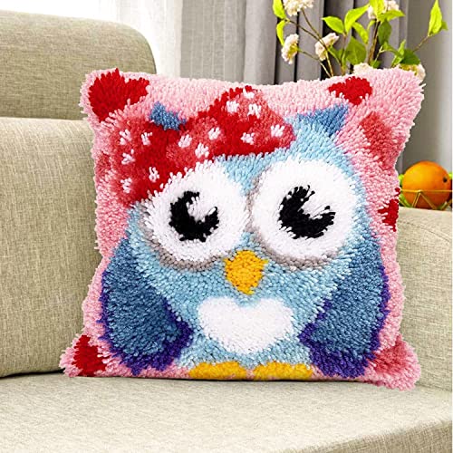 ROCKY&CHAO Myriad Choices Knüpfteppich Zum Selber Knüpf-Sets mit Kissen knüpfen 43x43cm Kissenbezug für Erwachsene und Kinder Latch Hook Kit Heimaccessoire, Wandkunst von ROCKY&CHAO