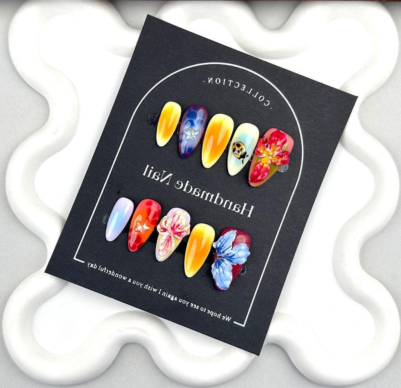 3D Flower Hand Made Press On Nails, Gel Fake Cute Fun Coquette Premium Handmade Nail Designs, Gift For Her 3D Flower Hand Made Press On Nails, Gel Fake Cute Fun Coquette Premium Handmade Nail Designs, Gift For Her von MystCharms