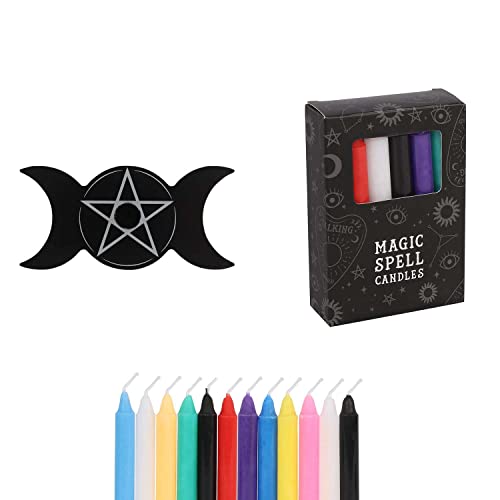 Spell Candle Halter Triple Moon - Wunschkerze, Black Magic, Witchcraft, Hexe (Mixed) von MystiCalls