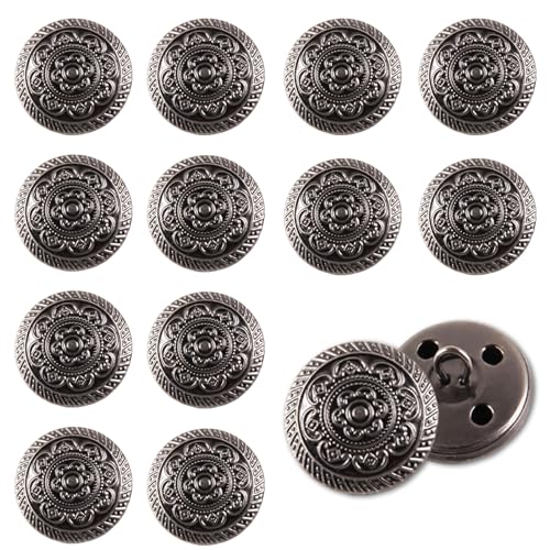 MytaYt 12 Stück 23MM Metall Blazer Knöpfe Schwarz Gemischt Vintage Stile Blume Runde Knöpfe Metallknöpfe für Blazer, Jacke, Anzüge, Mantel, Uniform MytaYt 12 Stück 23MM Metall Blazer Knöpfe Schwarz Gemischt Vintage Stile Blume Runde Knöpfe Metallknöpfe für Blazer, Jacke, Anzüge, Mantel, Uniform von MytaYt