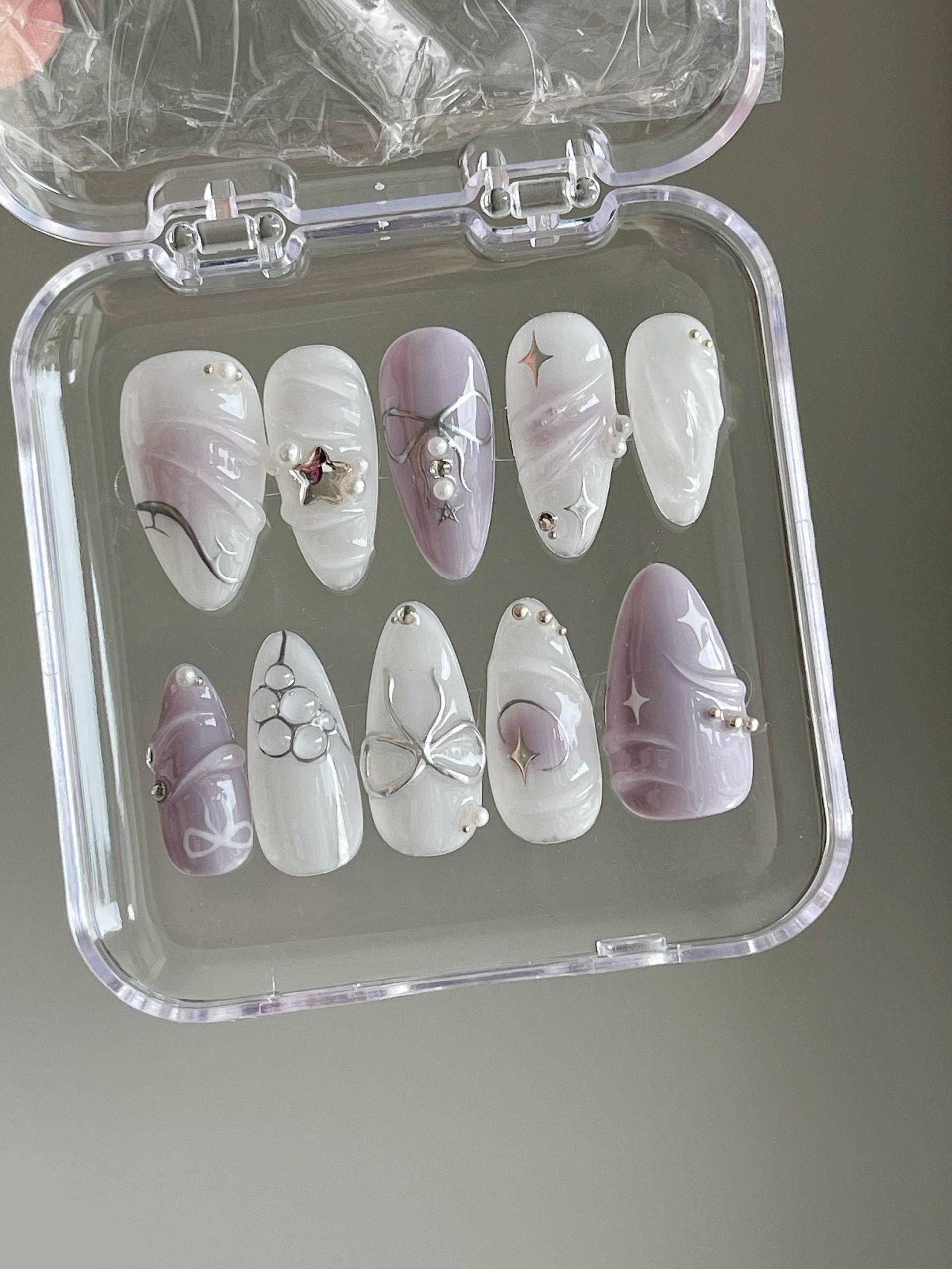 Y2K Stern Nägel Glitzernd/Handbemalter Nagel Maßgefertigte Press On Nails/ Y2K Stern Nägel Glitzernd/Handbemalter Nagel Maßgefertigte Press On Nails/ von MythicalNailart