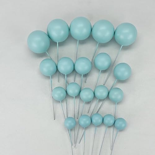 Tortendeko Kugeln | Mini Bälle Tortendeko Ballon | Kuchen Ball Topper | Deko Schaum Ball | Bälle Cake Topper 20 stück (Babyblau) von Mytortenland