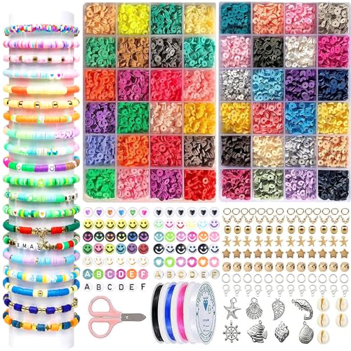 Mytovosn 10400 Stück Perlen Set, Bunte Polymer Clay Beads 48 Farben Flach Rund Basteln Perlen DIY Schmuck Bastelset für Ohrring Armbänder Halskette Schmuck Kreativ Geschenk Mytovosn 10400 Stück Perlen Set, Bunte Polymer Clay Beads 48 Farben Flach Rund Basteln Perlen DIY Schmuck Bastelset für Ohrring Armbänder Halskette Schmuck Kreativ Geschenk von Mytovosn
