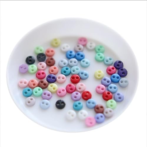 Mini-Knöpfe, rund, klein, 4 mm, mehrfarbig, 50 Stück, Kunststoff-Nähwerkzeuge für Puppen, Kleidung, Verzierungen, Sammelalben, Kartenherstellung Mini-Knöpfe, rund, klein, 4 mm, mehrfarbig, 50 Stück, Kunststoff-Nähwerkzeuge für Puppen, Kleidung, Verzierungen, Sammelalben, Kartenherstellung von Myuiao
