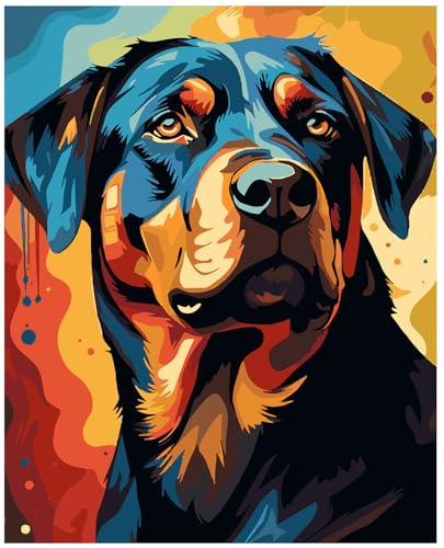 Malen nach Zahlen für Kinder ab 7 Jahre - Süßer Hund Motiv, Kreatives DIY Malset 30x40cm mit Leinwand, Acrylfarben & Pinsel, DIY Ölgemälde Leinwand Set für Mädchen und Jungen von Myxekllo