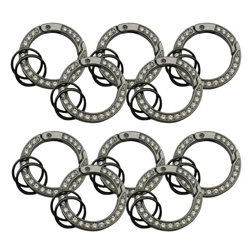 MyyYiTar Runde Karabinerhaken, Feder-O-Ringe, Karabinerhaken, Schlüsselanhängerhalter mit 2 kleinen Ringen, Bastelzubehör für Schlüsselanhänger, Taschen, Geldbörsen, Pistolengrau, 10 Stück MyyYiTar Runde Karabinerhaken, Feder-O-Ringe, Karabinerhaken, Schlüsselanhängerhalter mit 2 kleinen Ringen, Bastelzubehör für Schlüsselanhänger, Taschen, Geldbörsen, Pistolengrau, 10 Stück von MyyYiTar