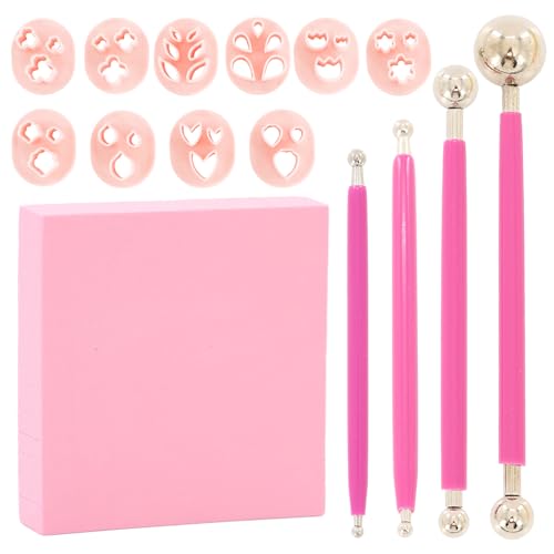 Polymer-Ton-Ausstecher, 10 Formen, Polymer-Ohrringschneider für Schmuck, 4-teiliges Ton-Werkzeug-Set, 1 x antihaftbeschichtetes weiches Keramik-Blumen-Pad, Blumenblattschneider für Ohrringherstellung Polymer-Ton-Ausstecher, 10 Formen, Polymer-Ohrringschneider für Schmuck, 4-teiliges Ton-Werkzeug-Set, 1 x antihaftbeschichtetes weiches Keramik-Blumen-Pad, Blumenblattschneider für Ohrringherstellung von Mzario