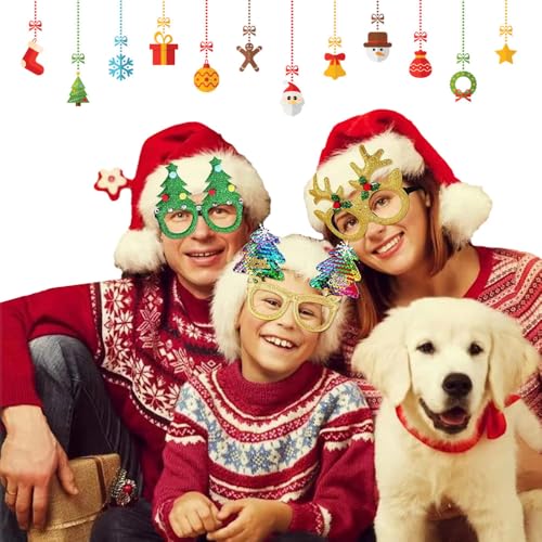 Mzshne 12 x Weihnachts-Partybrillen, glänzende Weihnachtsdekoration, Kostüm-Brillen für ein frohes neues Jahr Mzshne 12 x Weihnachts-Partybrillen, glänzende Weihnachtsdekoration, Kostüm-Brillen für ein frohes neues Jahr von Mzshne