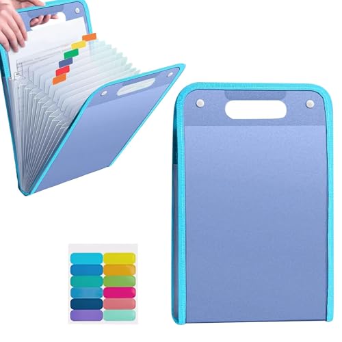Akkordeon-Aktenordner, 13 Taschen mit Etiketten, tragbarer Dokumenten-Beleg-Organizer für A4-Akten, wasserdicht, Fächermappe für Schultasche, Büro, Schulbedarf, Schulanfang von Mzzsveuy