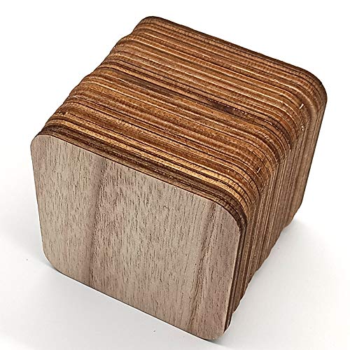 Sieman 30 Stück 10cm Natürliche Holzscheiben Unvollendete Quadratische Holzscheiben für DIY Rohling Holzscheibe, Malen, Schnitzen von N+A