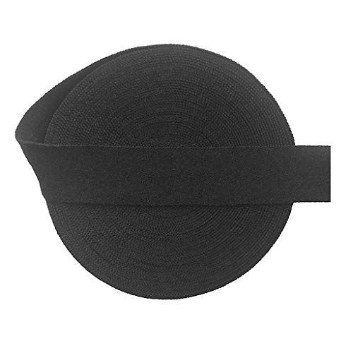2 cm elastisches flaches Schrägband für Bastelarbeiten, Kleidung, Nähen, geflochtenes Seil, schwarz von N\A