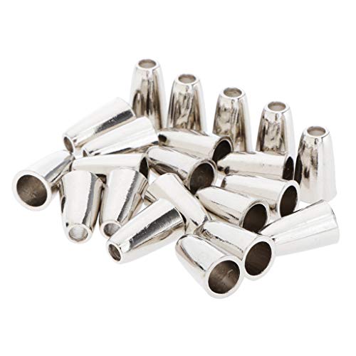 20 Stück Metall-Reißverschluss-Zugenden Glockenstopper ohne Deckel Kordelverschluss Ende Silber von N\A