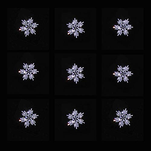 9 Stück glitzernde Schneeflocken Silber Strass zum Aufbügeln 5,1 cm Schneeflocke Hotfix Transfer DIY Aufkleber Emblem von N\A
