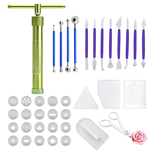 Allazone 19 Stück Clay Extruder Handwerk Maschine mit 20 Formen Zuckerpaste Extruder, Tonpressen Clay Handwerk, Zuckerguss Glätter zum Dekorieren von Kuchen, Tonherstellung Allazone 19 Stück Clay Extruder Handwerk Maschine mit 20 Formen Zuckerpaste Extruder, Tonpressen Clay Handwerk, Zuckerguss Glätter zum Dekorieren von Kuchen, Tonherstellung von Allazone