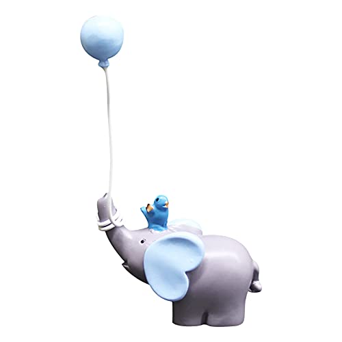 Blaue Luftballons Elefant Kuchen Topper Harz Kuchen Dekoration Cartoon Kuchen Ornament für Baby Shower, Geburtstag Kuchen Home Dekoration von N\A