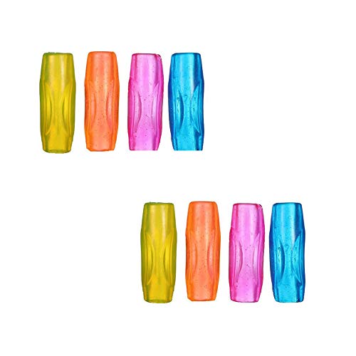 NA 8 Stück Kinder Stifthalter Farbe Silikon Finger Griffe Bleistiftgriffe für Kinder Student Kleinkinder Vorschüler Kindergarten und Erwachsene von N\A