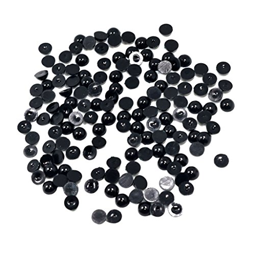 NA Schwarze halbe Perle perlen flach zurück cabochon für DIY Scrapbooking 8mm 150 stücke von N\A