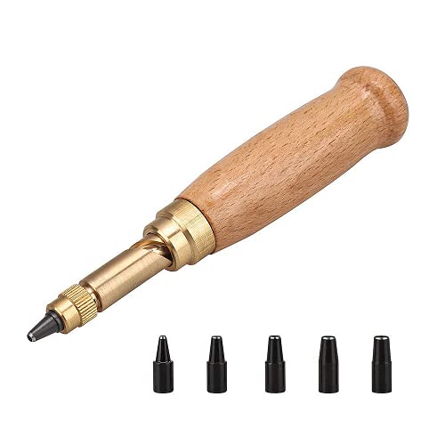 Schraubenlochstanzer, präzise, haltbare Lochstanzer, mit Holzgriff, 6 Spitzen-Größen: 1,5 mm, 2 mm, 2,5 mm, 3 mm, 3,5 mm, 4 mm, zum Nähen von Leder, Papier, Buchbinder-Werkzeug Schraubenlochstanzer, präzise, haltbare Lochstanzer, mit Holzgriff, 6 Spitzen-Größen: 1,5 mm, 2 mm, 2,5 mm, 3 mm, 3,5 mm, 4 mm, zum Nähen von Leder, Papier, Buchbinder-Werkzeug von N\A