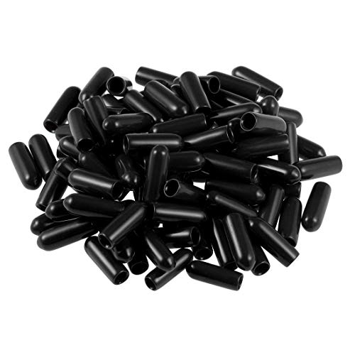 Schraubenschützer für Gewinde 3,5 mm ID aus Gummi Endstück rund Deckel Kappe schwarz flexibel Tube Caps Rohre Tipp 100 Stück von NA