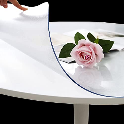 Tischfolie Transparente runde Tischdecke aus PVC, Alle Größen Glasklar Folie Abwaschbar Tischschutz Mattiert Schutzfolie Durchsichtig Tischschoner Φ 60cm von SDLLG