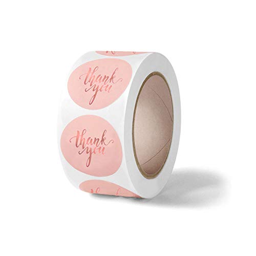 YMDZ 500 Stück 1.5 Zoll im Durchmesser Rosa Runde Danke Aufkleber Geschenkaufkleber von N\A