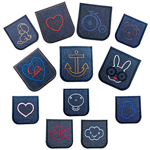 Yayatty Flicken Patches, 12 Stück Knie Aufbügeln Patches Jacke Jean Kleidung Denim Patches Aufbügeln Repair Patches von N\A