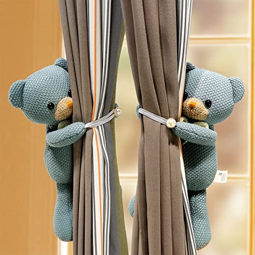 NC Raffhalter mit Cartoon-Vorhangschnalle, Tierriemen, Vorhanghaken, Vorhang-Clip, Raffhalter für Kinderzimmer, Fensterdekorationen (Bär), M, 2 Stück von NC