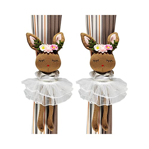 Vorhang-Raffhalter, Cartoon-Tier-Vorhangschnalle, langer Schwanz, Affe, Waschbär, Kinderzimmerdekoration, Accessoire, Gardinenhalter, (G) M, 2 Stück von FangZin