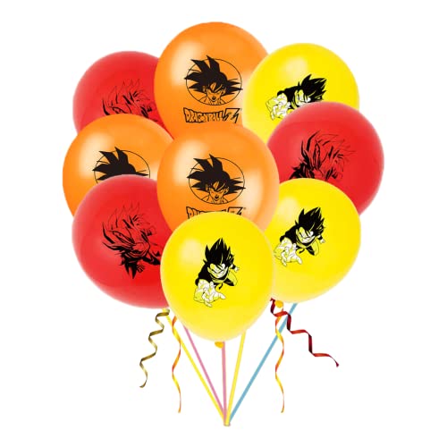 24pcs Dragon Ball Luftballons ZHUYUN-Goku Geburtstagsparty Supplies Birthday Party Dekorations für Kinder Ballon Geburtstags Deko bedruckt, rot, grün, blau, Latexballons, Geburtstag, Dekoration von N\C