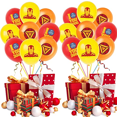 24pcs Superhelden Luftballons ZHUYUN-Iron Man Geburtstagsparty Supplies Birthday Party Dekorations für Kinder Ballon Geburtstags Deko bedruckt, rot, grün, blau, Latexballons, Geburtstag, Dekoration von N\C