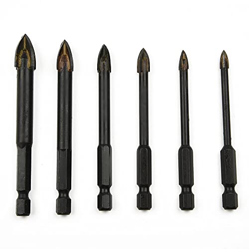 6-teiliges Bohrer-Set, Hartmetall, Glas, Fliesen, Bohrer-Set, 4, 5, 6, 8, 10, 12 mm, Steinbohrer-Set für Porzellan, Keramik, Fliesen, Beton, Ziegel, Wand, Glas, Spiegel, Kunststoff, Mauerwerk und Holz 6-teiliges Bohrer-Set, Hartmetall, Glas, Fliesen, Bohrer-Set, 4, 5, 6, 8, 10, 12 mm, Steinbohrer-Set für Porzellan, Keramik, Fliesen, Beton, Ziegel, Wand, Glas, Spiegel, Kunststoff, Mauerwerk und Holz von NC