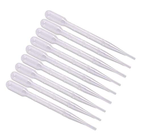 NC 100 Stück Pipetten Dropper Kunststoff Transfer Pipetten 3 ml Messpipette Futterpipette für Lab Experiment Acrylfarben Zeichnung Makeup Tools (3ML) von NC