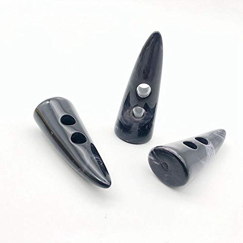 NC 24 pieces 4.8 cm resin horn toggle coat buttons two holes horn tooth shape resin buttons sewing craft DIY accessories for knitwear, wind jacket, padded jacket, down jacket, wool coat von N\C