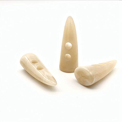 24 pieces 4.8 cm resin horn toggle coat buttons two holes horn tooth shape resin buttons sewing craft DIY accessories for knitwear, wind jacket, padded jacket, down jacket, wool coat von NC