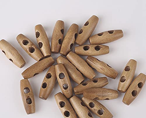 NC 4cm 20Pcs 2 Löcher Horn Knebelknöpfe Nähen Knöpfe Holzknöpfe Holz Nähen Knopfloch Nähen Holz Knebelknöpfe gebeizt Oval von N\C