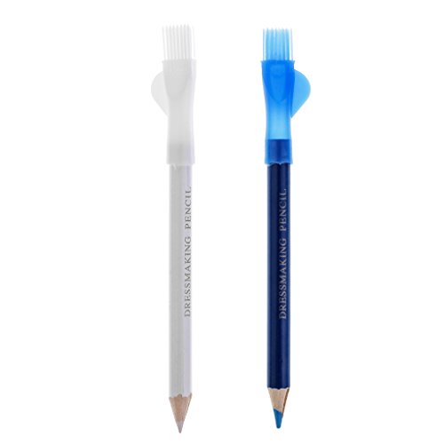 NC NC 2/4/6/8/10 Stück Schneiderkreidestift Bleistift Zum Nähen von Stoff Leder Stoff - Blau + Weiß, 2 Stücke von N\C