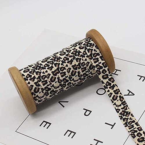 NC Strickband Leopardenmuster Über elastische Spule Falten DIY Nähen Craft Leopardenmuster Band Elastische Verzierung 50 Yards von NC